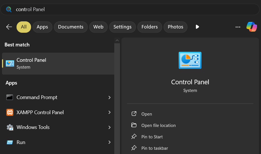 control panel