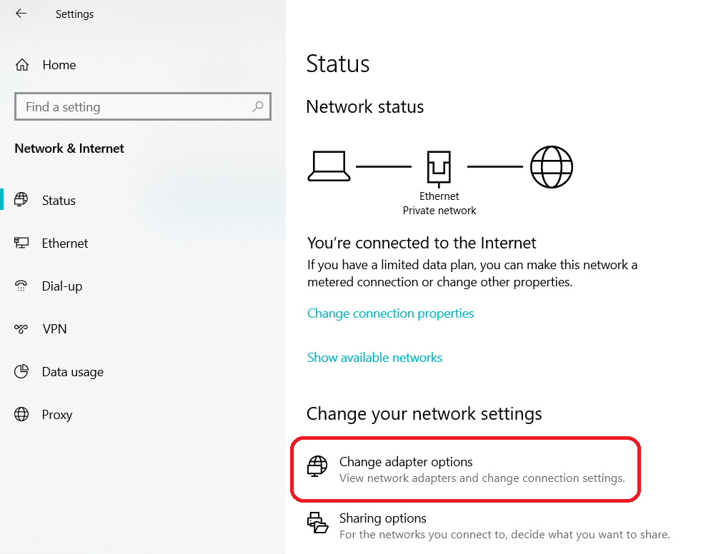 تغییر تنظیمات کارت شبکه در ویندوز
