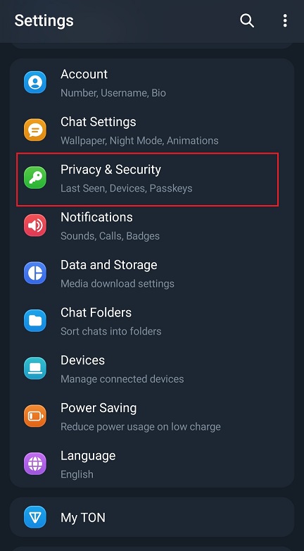 Passkey تلگرام